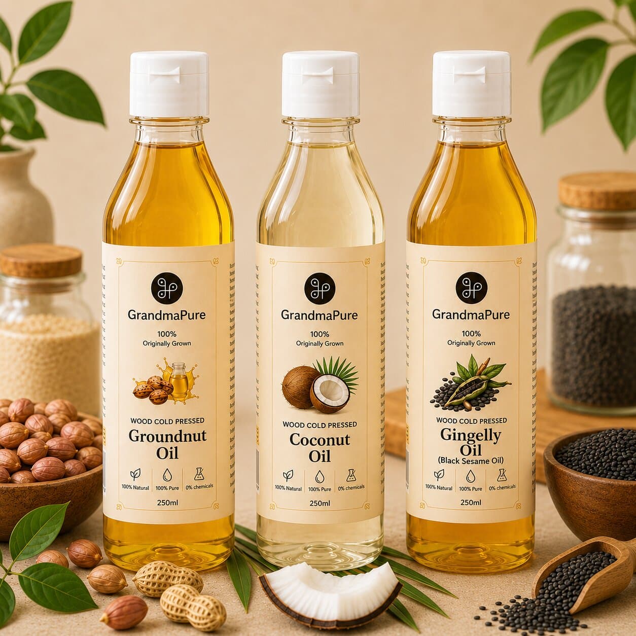 GrandmaPure cold-pressed oils